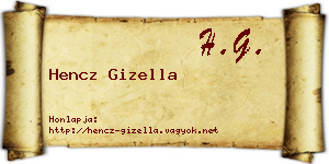 Hencz Gizella névjegykártya